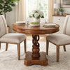 30" Handcrafted Round Mango Wood Dinette, Artisanal Twisted Pedestal Base, Walnut Brown By The Urban Port