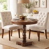 30" Handcrafted Round Mango Wood Dinette, Artisanal Twisted Pedestal Base, Walnut Brown By The Urban Port