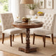 30" Handcrafted Round Mango Wood Dinette, Artisanal Twisted Pedestal Base, Walnut Brown By The Urban Port