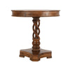 30" Handcrafted Round Mango Wood Dinette, Artisanal Twisted Pedestal Base, Walnut Brown By The Urban Port