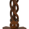 30" Handcrafted Round Mango Wood Dinette, Artisanal Twisted Pedestal Base, Walnut Brown By The Urban Port
