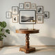 30" Handcrafted Round Mango Wood Dinette, Artisanal Twisted Pedestal Base, Walnut Brown By The Urban Port