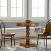 30" Handcrafted Round Mango Wood Dinette, Artisanal Twisted Pedestal Base, Walnut Brown By The Urban Port