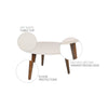 24" Modern Coffee Table, Round Off White MDF Top, Tapered Brown Mango Wood Legs By The Urban Port