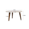24" Modern Coffee Table, Round Off White MDF Top, Tapered Brown Mango Wood Legs By The Urban Port