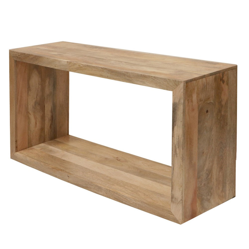 Keli 52 Inch Mango Wood Sideboard Console Table Open Cube 1 Shelf Natural Brown By The Urban Port UPT-228692