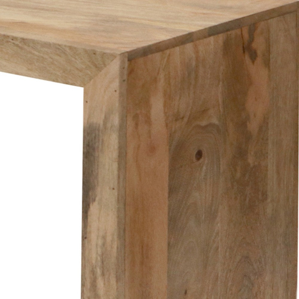Keli 52 Inch Mango Wood Sideboard Console Table Open Cube 1 Shelf Natural Brown By The Urban Port UPT-228692