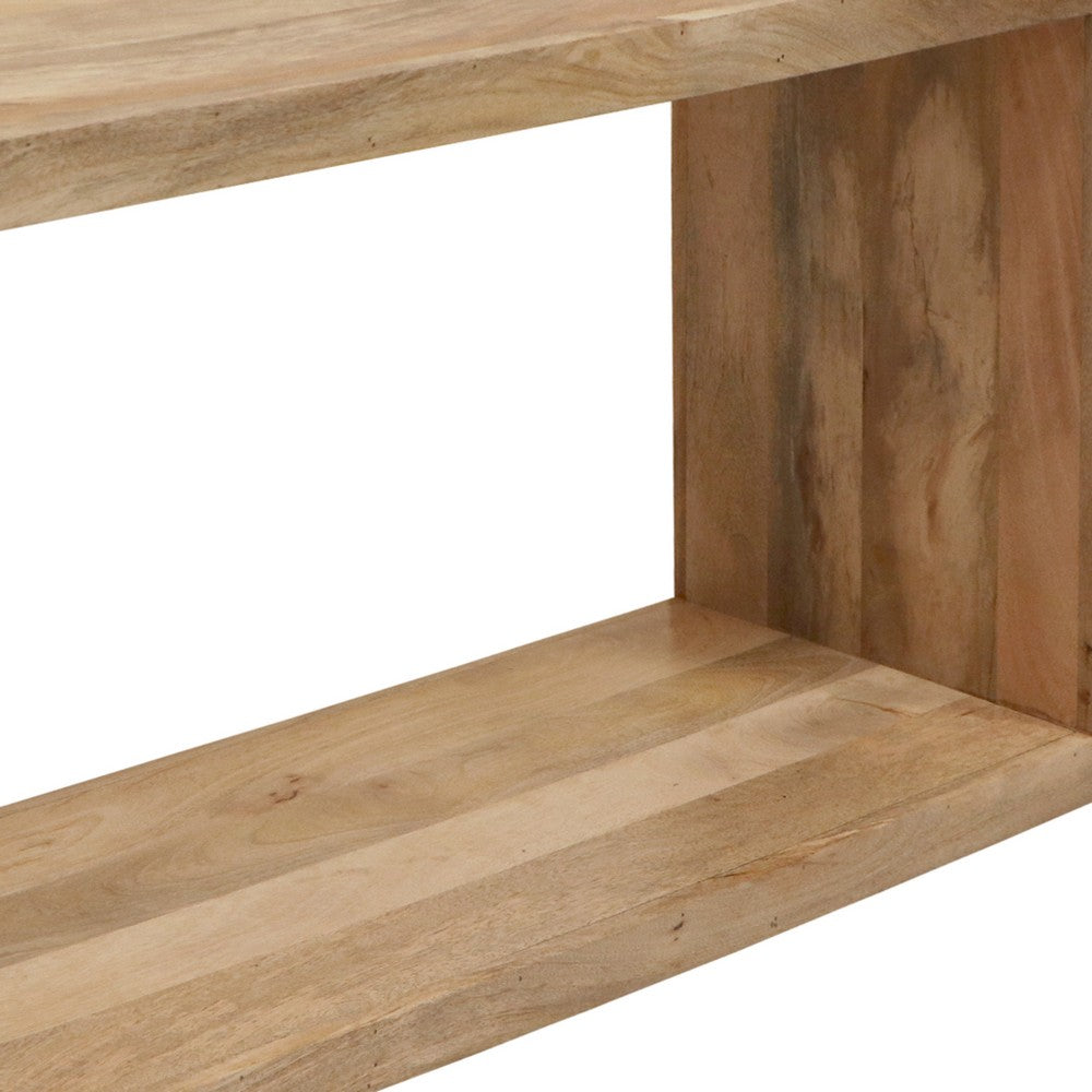 Keli 52 Inch Mango Wood Sideboard Console Table Open Cube 1 Shelf Natural Brown By The Urban Port UPT-228692
