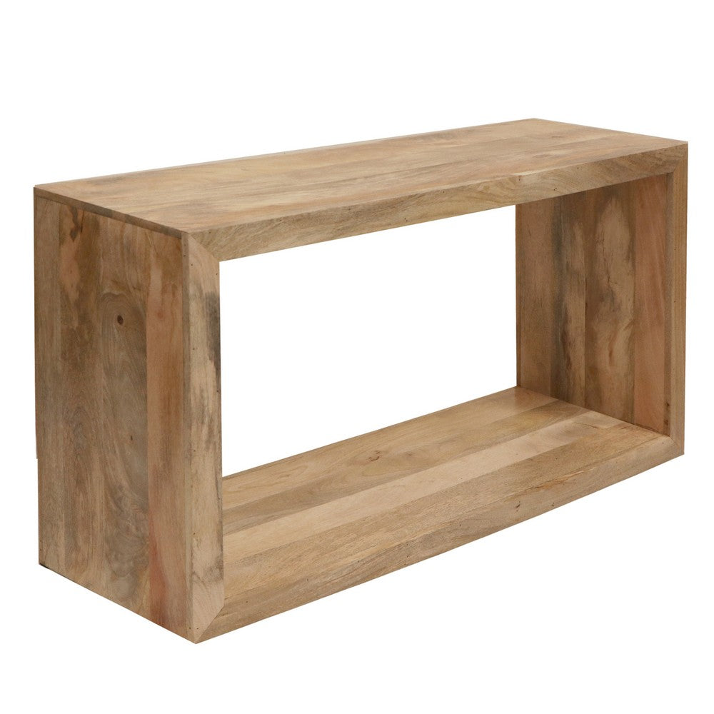 Keli 52 Inch Mango Wood Sideboard Console Table Open Cube 1 Shelf Natural Brown By The Urban Port UPT-228692