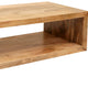 Keli 58 Inch Mango Wood Coffee Table, Open Cube, 1 Shelf, Natural Brown By The Urban Port