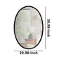 Oval Metal Wall Mirror with Framed Edges and Wooden Backing, Black By The Urban Port