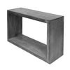 Keli 52 Inch Cube Shape Wooden Console Table with Open Bottom Shelf Charcoal Gray By The Urban Port UPT-230675