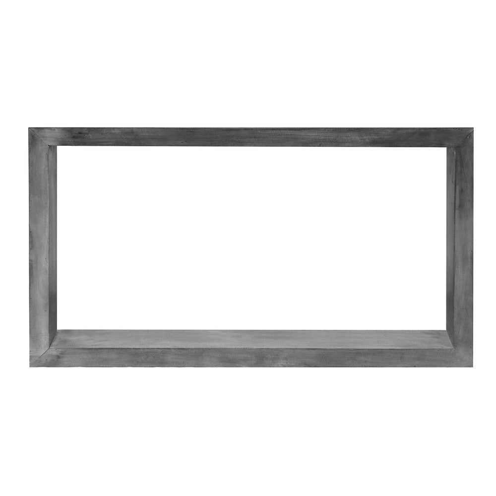 Keli 52 Inch Cube Shape Wooden Console Table with Open Bottom Shelf Charcoal Gray By The Urban Port UPT-230675