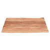 45 Inch Acacia Farmhouse Coffee Table, Live Edges, Metal Sled Base, Brown and Black By The Urban Port