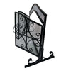 43 Inches 2 Door Iron Fireplace Screen Mesh Design Scrollwork Black By The Urban Port UPT-232048