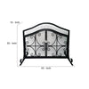 43 Inches 2 Door Iron Fireplace Screen Mesh Design Scrollwork Black By The Urban Port UPT-232048