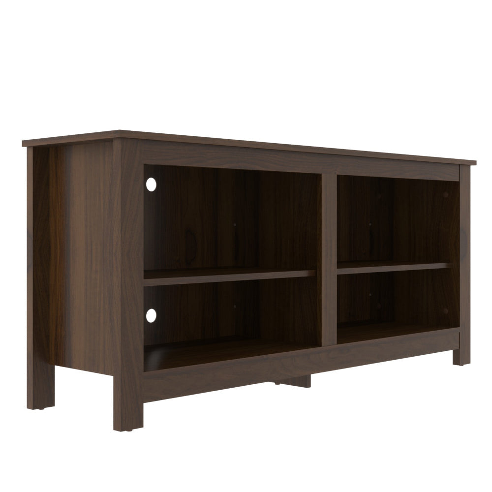 54 Inch Handcrafted Wood TV Media Entertainment Console 4 Open Compartments Espresso Brown By The Urban Port UPT-242344