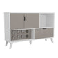 Coco 54 Inch 2 Door Wine Bar Cabinet TV Entertainment Console Wine Rack 1 Drawer White Gray By The Urban Port UPT-242348