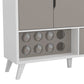 Coco 54 Inch 2 Door Wine Bar Cabinet TV Entertainment Console Wine Rack 1 Drawer White Gray By The Urban Port UPT-242348