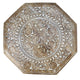 Olta Side Table, Hand Carved Cutout Moroccan Design, Octagonal Top, Whitewash Mango Wood By The Urban Port