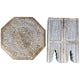 Olta Side Table, Hand Carved Cutout Moroccan Design, Octagonal Top, Whitewash Mango Wood By The Urban Port