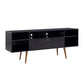 63 Inch TV Entertainment Media console with Drop Down Cabinet Black Brown By The Urban Port UPT-262092