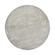 42 Inch Handcrafted Mango Wood Dining Table, Pedestal Base, Round Molded Top, Washed White, Gray By The Urban Port