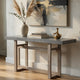 59 Inch Artisan Sideboard Console Table with Geometric Interlocked Base, Distressed Matte Gray By The Urban Port