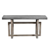 59 Inch Artisan Sideboard Console Table with Geometric Interlocked Base, Distressed Matte Gray By The Urban Port