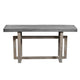 59 Inch Artisan Sideboard Console Table with Geometric Interlocked Base, Distressed Matte Gray By The Urban Port