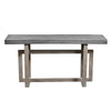 59 Inch Artisan Sideboard Console Table with Geometric Interlocked Base Distressed Matte Gray By The Urban Port UPT-262415