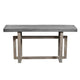 59 Inch Artisan Sideboard Console Table with Geometric Interlocked Base Distressed Matte Gray By The Urban Port UPT-262415