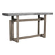 59 Inch Artisan Sideboard Console Table with Geometric Interlocked Base, Distressed Matte Gray By The Urban Port