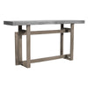 59 Inch Artisan Sideboard Console Table with Geometric Interlocked Base Distressed Matte Gray By The Urban Port UPT-262415