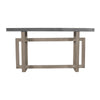 59 Inch Artisan Sideboard Console Table with Geometric Interlocked Base, Distressed Matte Gray By The Urban Port