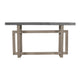 59 Inch Artisan Sideboard Console Table with Geometric Interlocked Base, Distressed Matte Gray By The Urban Port