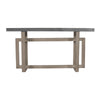 59 Inch Artisan Sideboard Console Table with Geometric Interlocked Base Distressed Matte Gray By The Urban Port UPT-262415