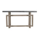 59 Inch Artisan Sideboard Console Table with Geometric Interlocked Base Distressed Matte Gray By The Urban Port UPT-262415