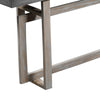 59 Inch Artisan Sideboard Console Table with Geometric Interlocked Base, Distressed Matte Gray By The Urban Port