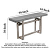 59 Inch Artisan Sideboard Console Table with Geometric Interlocked Base, Distressed Matte Gray By The Urban Port