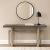 59 Inch Artisan Sideboard Console Table with Geometric Interlocked Base Distressed Matte Gray By The Urban Port UPT-262415