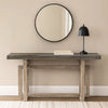 59 Inch Artisan Sideboard Console Table with Geometric Interlocked Base, Distressed Matte Gray By The Urban Port