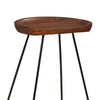 Counter Height Barstool with Wooden Seat and Tubular Metal Frame Dark Brown and Black By The Urban Port UPT-263266