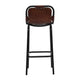 31 Inch Bar Height Chair Genuine Leather Upholstery Metal Frame Brown Black By The Urban Port UPT-263783