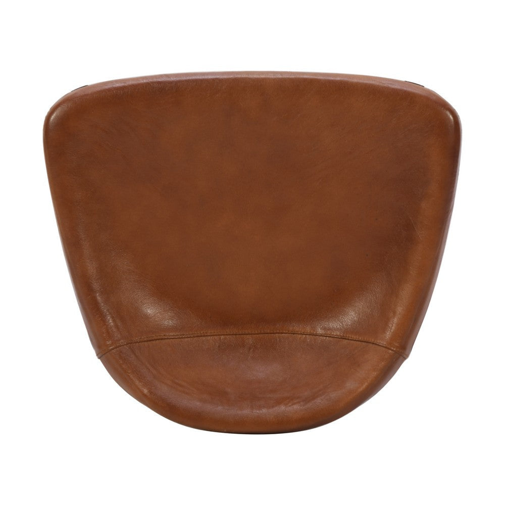 26 Inch Counter Height Bar Stool Genuine Leather Bucket Seat Metal Brown Black By The Urban Port UPT-263786