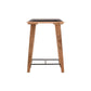 25 Inch Counter Height Bar Stool Genuine Leather Seat Mango Wood Frame Black Brown By The Urban Port UPT-263787