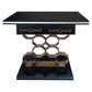 40 Inch Console Table 2 Drawers Modern Retro Aluminum Honeycomb Base Black Antique Brass By The Urban Port UPT-266403