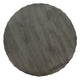 33 Inch Wooden Round Drum Coffee Table with Geometric Carved Pattern, Gray By The Urban Port
