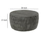 33 Inch Wooden Round Drum Coffee Table with Geometric Carved Pattern, Gray By The Urban Port