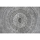 Zera 39 Inch Accent Cabinet with 2 Doors, Hand Carved Medallion, Sandblasted Gray Mango Wood, Black Iron Frame By The Urban Port